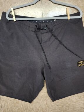 VISSLA Men's Charcoal Swim Board Shorts